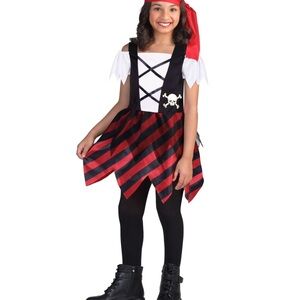 NWT Kids Pirate Costume - Red and Black